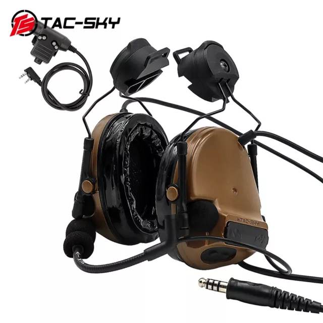 TS TAC-SKY Tactical Headset COMTAC III Airsoft Sport Hunting Headset with PTT