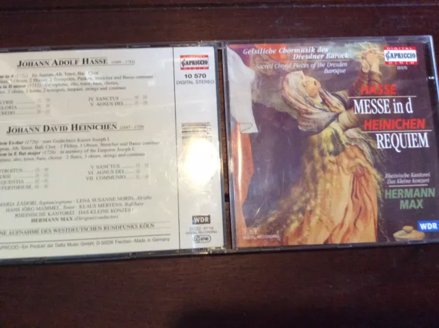 Hasse -  Messe in D / Heinichen - Requiem [CD Album] CAPRICCIO Hermann Max