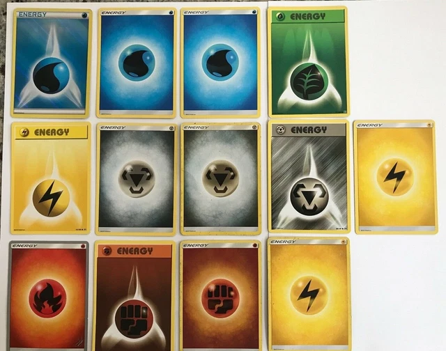 Lot of 13 Energy Pokemon Cards