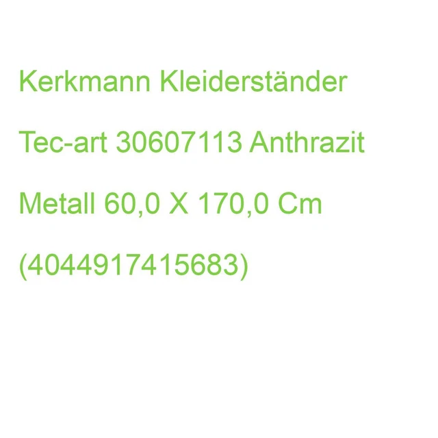Kerkmann Kleiderständer Tec-art 30607113 Anthrazit Metall 60,0 X 170,0 Cm (40449