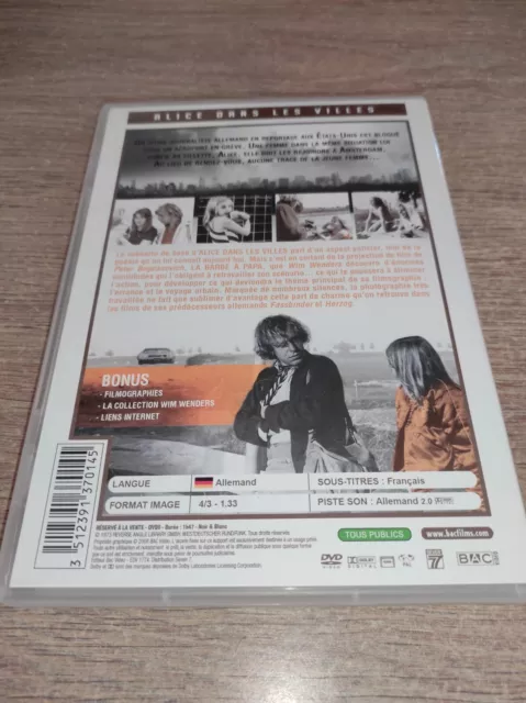 * RARE !!  DVD - Alice dans Les Villes - 1973 - Wim Wenders - VOSTFR 2