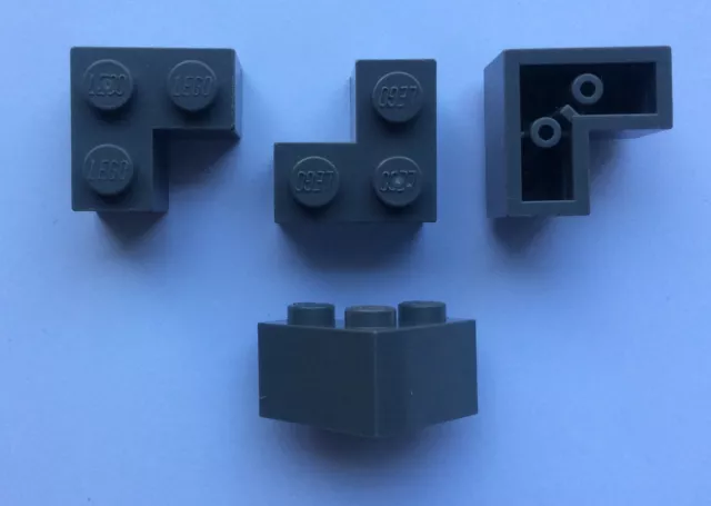 LEGO 2357 Dark Bluish Grey lot de 4 Brick 2x2 Corner