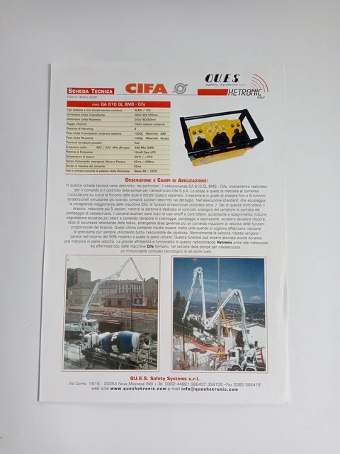 Scheda Tecnica CIFA DESCRIZIONE CANPI DI APPLICAZIONE DISPOSITIVO HETRONIC
