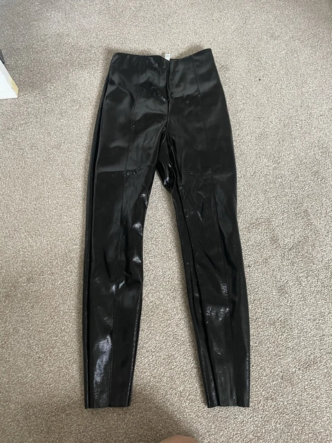 New Trousers Asos Womens PU Glossy Black Vinyl Size 10