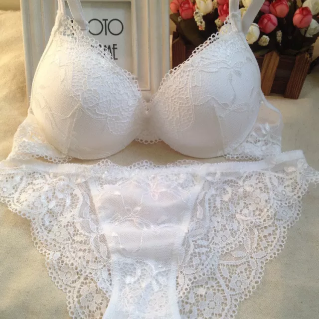WOMENS LACE BRA Sets Push Up Bra Thick Padded Support Add 2 Cups&Lace  knickers $9.39 - PicClick