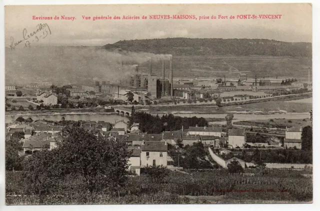 PONT SAINT VINCENT - Meurthe et Moselle - CPA 54 - vue sur les acieries de N.M.