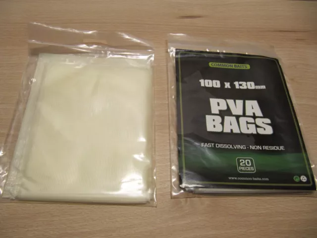 20 PVA Beutel Bags wasserlöslich 100 x 130 mm  Common Baits