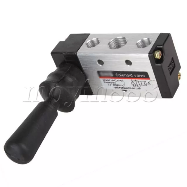 5 Way Pneumatic Air Hand Lever Operated Solenoid Valve Port 1/4" Manual Control