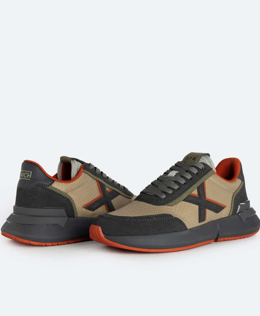 Chaussures sportif Sneakers HOMME Munich VERSUS 67 Marron Beige Lifestyle