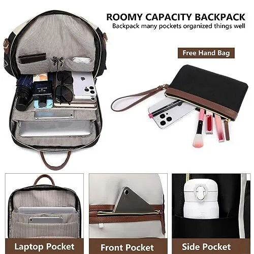 Laptop Backpack Women Travel Bag - 15.6 Inch Convertible Beige-brown Mit Bag 2