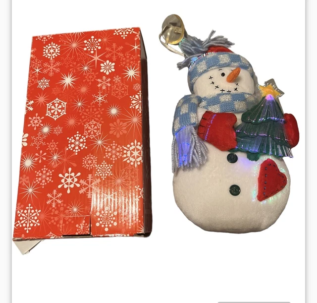 Avon Glowing Christmas Plushees-Multi-Colored Lights-Snowman