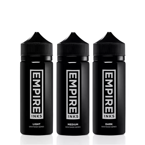 EMPIRE Tattoo Inks GrayWash Series Colors Light Medium Dark 3 Stage Set 4 oz