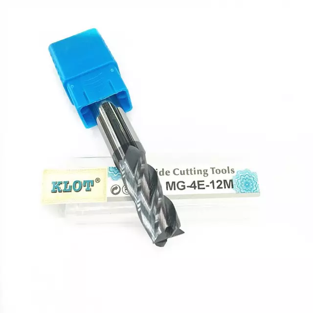 KLOT HRC50 TiALN Coated Solid Carbide End Mill 6.5mm-9mm 4-Flute CNC Cutter