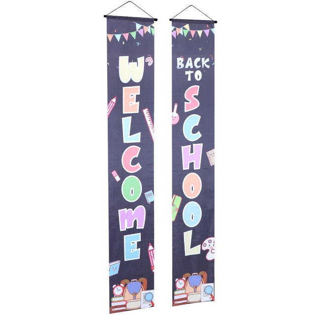 1 par de pancartas de puerta de aula de bienvenida parejas de puerta de escuela