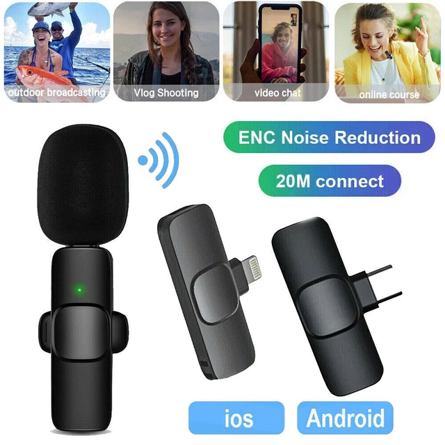Micro Lavalier Sans Fil Portable - Pour Enregistrement Audio/vidéo Sur Android, Téléphone, Tablette