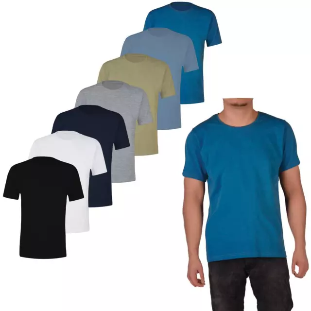 3 Herren T-Shirts Rundhals Baumwolle T-Shirt kurzarm Tshirt Shirt  M L XL XXL