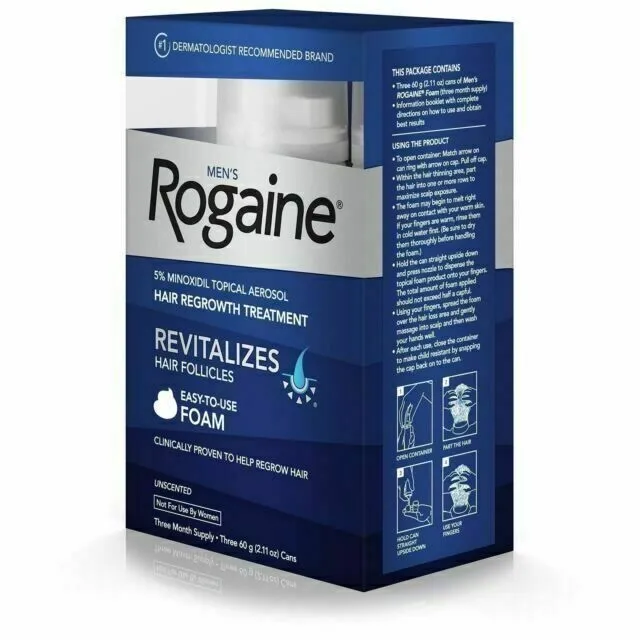 ✅ ✅ ✅ ROGAINE mens foam -3 cans-SUMMER SALE 08/2024