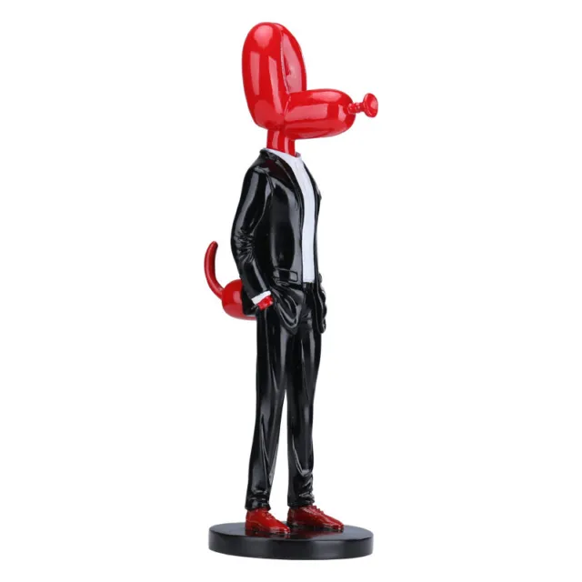 Statuette figurine sculpture résine chien ballon en costume " gentleman "