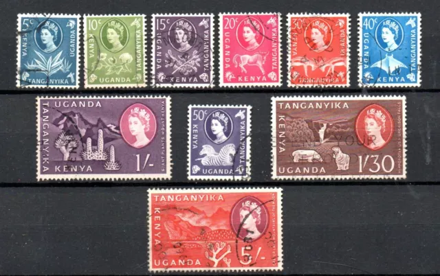 World Postage Stamps - Kenya Uganda Tanganyika - 1960/62 Selection to 5/- (10v)