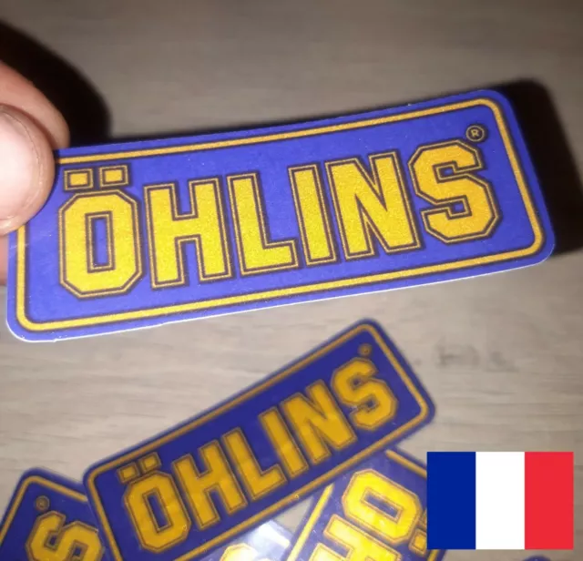 Stickers  Autocollant adhésif  OHLINS bleu et doré OR MOTO CARENAGE   " REF15 "