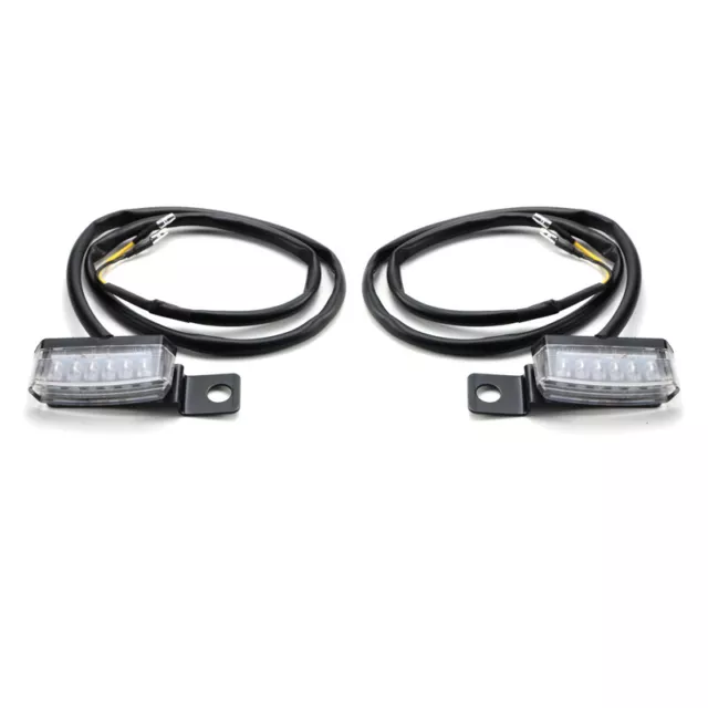 2x LED Moto Mini Clignotant de Guidon Quad Indicateur Feu Lampe Ambre for Harley 2