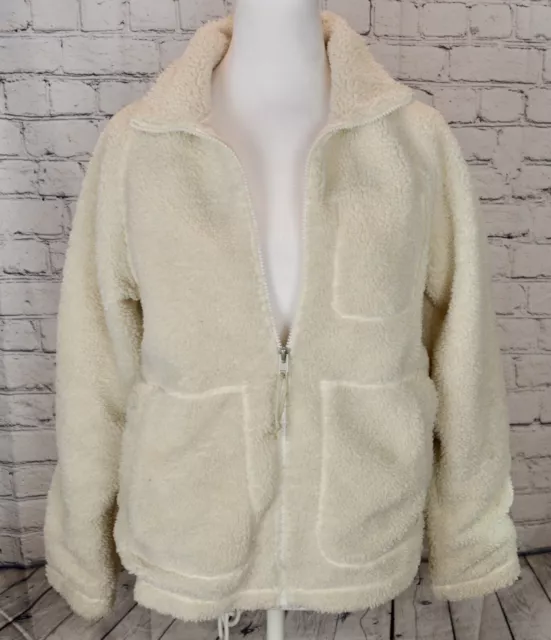 The North Face Jacket Women’s XS Beige Full Zip Fleece Pocket Long Sleeve Casual