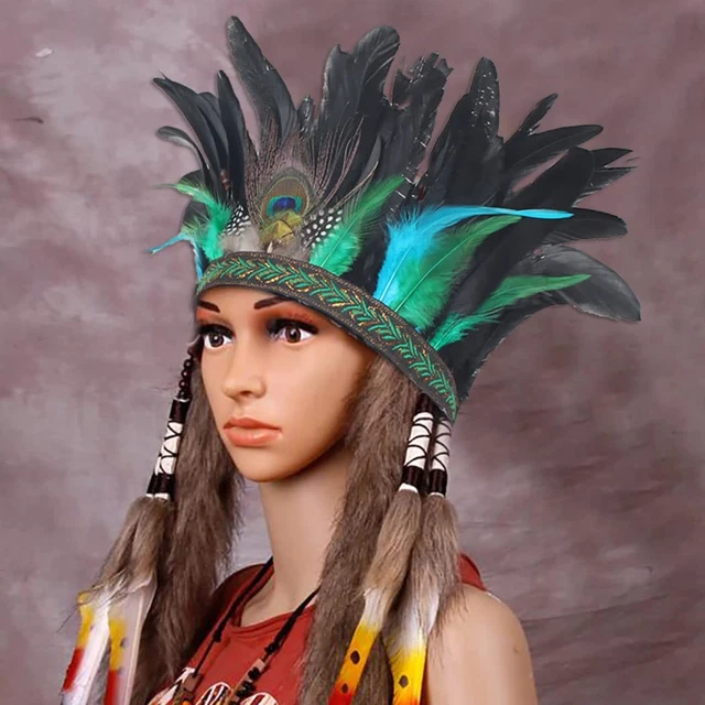 Peacock Costume Women Carnival Feather Headpiece Headdress Crown Headdress Headb