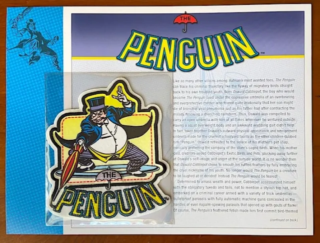 THE PENGUIN PATCH on INFO CARD ~ Willabee & Ward ~ DC COMICS PATCH COLLECTION