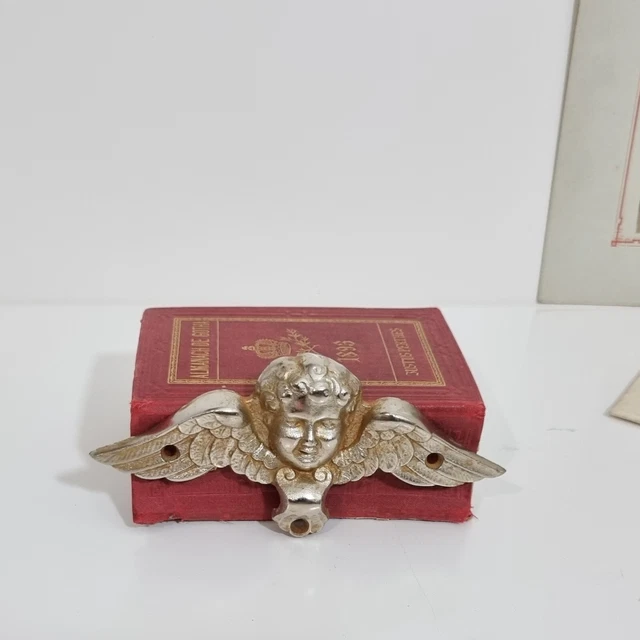 Small vintage pediment Winged angel French architectural salvage