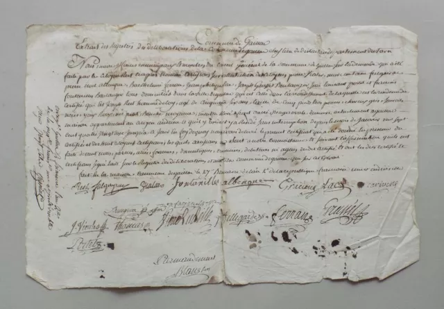 [REVOLUTION] Certificat manuscrit de résidence. 1793 [TARN]