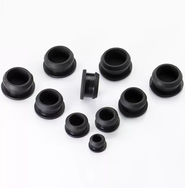 Black Silicone Rubber Snap-on Hole Plugs Stopper End Cap Bungs Seals Dust-proof