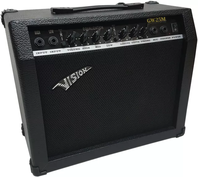 GUITARE E blanche GUITARE ELECTRO ELECTRIQUE AVERN FINGERBOARD KIT 45W AMPLIFICATEUR MICRO ENTRÉE 3