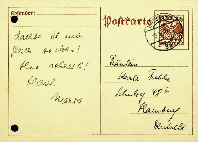 Österreich 1932 10g Mantel Von Arme Postal Karte Innsbruck Sich Hamburg Germany