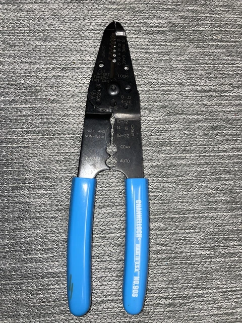 Channellock 22 to 10 AWG Capacity Wire Stripper/Crimper 8-1/4" OAL, Plastic C...