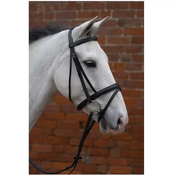 HyClass Flash Leather Bridle with Rubber Reins BLACK HAVANA WAS £84.00