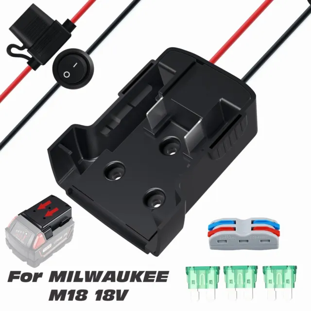 Dock Power Connector for Milwaukee M18 Battery 18V Power Wheels DIY Adapter US