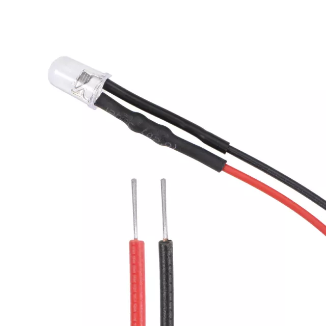 5uds DC 6V 5mm Pre Cableado LED, Intermitente Blanco Luz Emisores Diodos