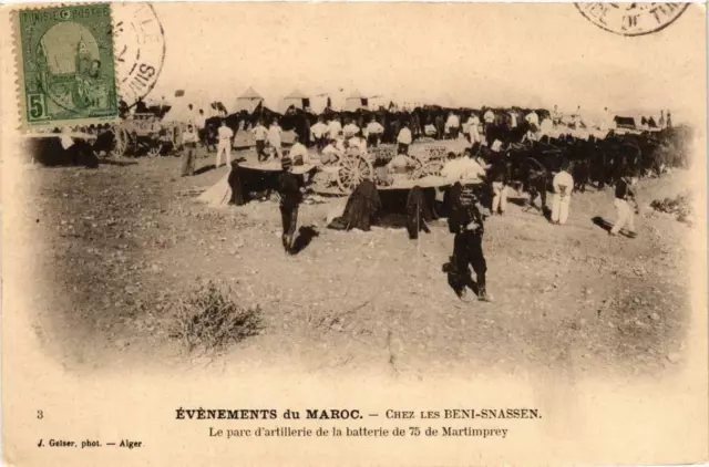 CPA AK Geiser 3 evenements du Maroc Le parc d'artillerie MAROC (757893)