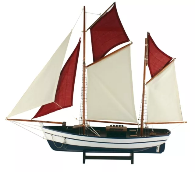 Große Yacht, Segelschiff, Schiffsmodell, Segler, Segelyacht Holz 75 cm