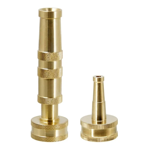 2Pcs Solid Brass Adjustable  Hose Nozzle Jet Sweeping Sprayer for Watering