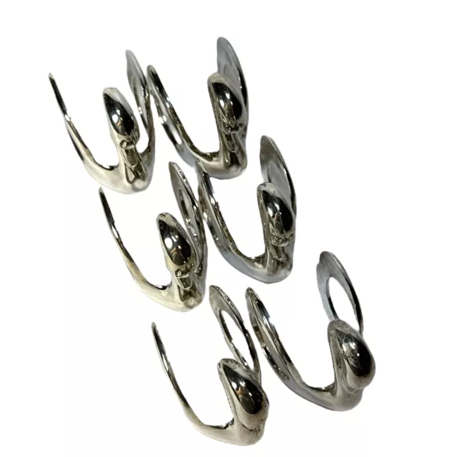 Vintage Silver plated Swan Decor Napkin Rings Holders Set Of 6 tableware