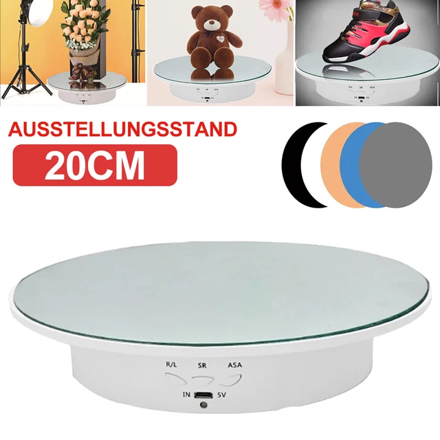 Motorisierter Drehständer 360° – Schwarzer Display-Drehteller Aus ABS, Tragkraft 1 Kg, Für Schmuck, Uhren & Modelle