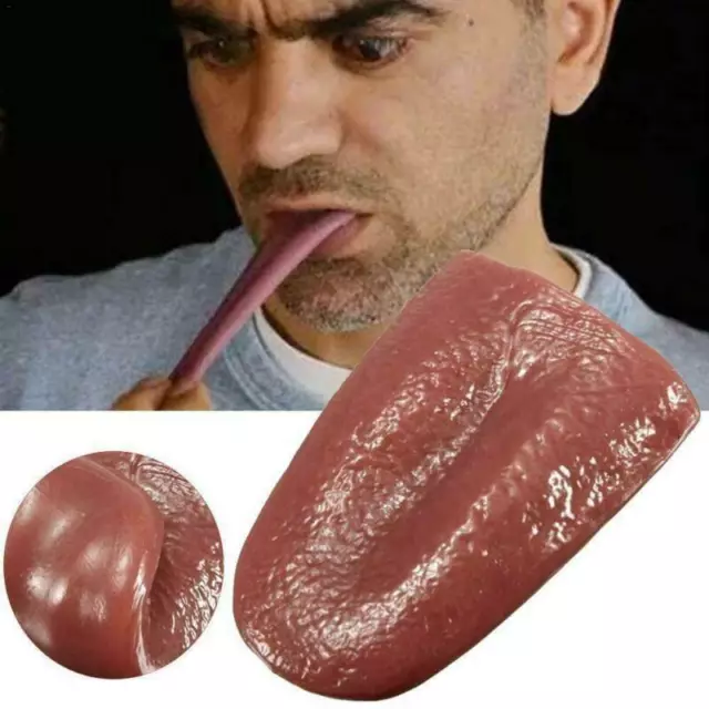 Halloween Trick Magic Horrible Tongue Fake Tounge Realistic Elasticity Prop Gift