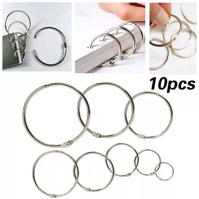 10PCS Loose Leaf Binder Rings Metal Book Index Card Key Keychain Rings DIY Tools