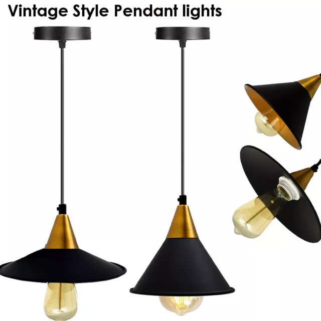 Vintage Industrial Retro Style Metal Ceiling Pendant Light chandelier Lamp Shade