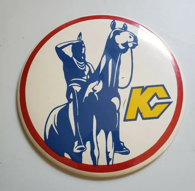 VINTAGE 1975 NHL KANSAS CITY SCOUTS 6 INCH BUTTON EASEL Made in USA Discovery Co