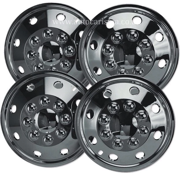Copricerchi camper 16" cromati stile americano Tappi mozzo x 4 camper piatto profondo