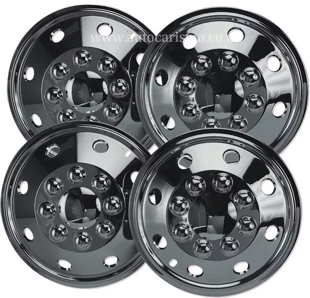 Motorhome Wheel Trims 16" Chrome American Style Hub Caps X 4 RV Van Deep Dish