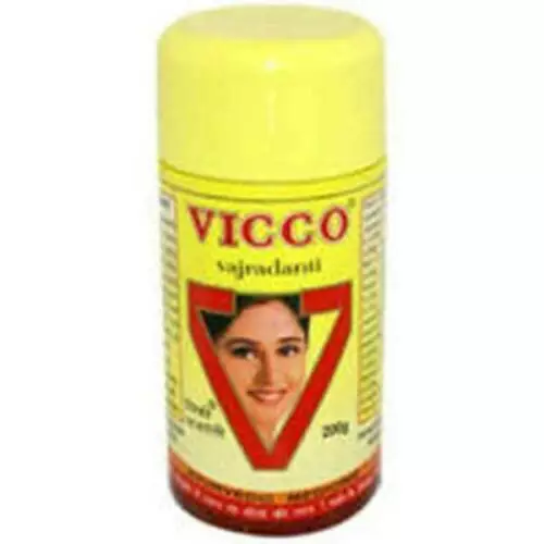Polvo dental ayurvédico Vicco Vajradanti 200 gm. Para encías sangrantes.