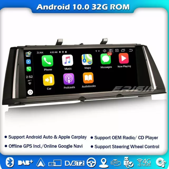 8-Core 10.25"IPS CarPlay Android 10 Autoradio BMW 7er F01 F02 CIC/NBT DAB+OBD FM